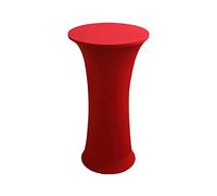 LIFEDX Housse Mange Debout Table de Bar Ronde Nappe Mange Debout Protection Extensible 60x110 cm,Stretch Housse de Table de Bistrot Ronde Reception pour Mariage,Banquet,Fête en Plein,Rouge,1Pc