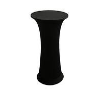 LIFEDX Housse pour Table Haute de Reception Ronde,Nappes Extensibles Ajustées pour Table de Bar Ronde pour Mariage,Banquet,Anniversaire,Fête en Plein Air,60cm,Noir,1Pc