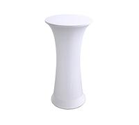 LIFEDX Housse pour Table Haute de Reception Ronde,Nappes Extensibles Ajustées pour Table de Bar Ronde pour Mariage,Banquet,Anniversaire,Fête en Plein Air,60cm,Blanc,1Pc