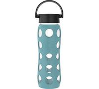 Lifefactory Bouteille d'eau en Verre de 650 ML avec Bouchon Classique et Manchon de Protection en Silicone, Bleu Sarcelle