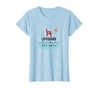 Lifeguard Off Duty Beach Vacances Fun Summer T-Shirt, Femme, Bleu Céleste, S