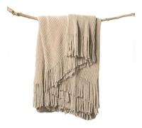 lifein Couverture d'automne pour canapé - Couverture Douce et Confortable en Chenille tricotée de Style bohème, Confortable, Beige, Petite Ferme, légère pour l'automne, Femme, Homme, Chaise, canapé,