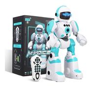 LIFEJXWEN Robot programmable pour Enfants, Robot Danseur avec contrôle gestuel et changeur de Voix, Jouet Rechargeable USB avec Yeux LED pour Filles et garçons de 3 4 5 6 7 8 Ans