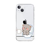 LIFEKA Coque de téléphone drôle de Couple de Chat pour iPhone 13 14 12 11 Pro Max Mini X XR XS Max 7 8 Plus SE Coque de Protection Transparente pour Animal de Dessin animé, Style 2, pour iPhone 13