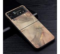 Coque de téléphone pour Samsung Galaxy Z Flip3 5G Flip4 Noir Z Flip 3 4 Dur PC Couverture de Luxe Zflip3 Mode Granit Marbre,BAB194,8,pour Samsung Z Flip4 5G
