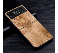 Coque en Bois texturé pour Samsung Galaxy Z Flip3 Flip4 5G Noir Coque Rigide pour téléphone Portable Z Flip 3 4 Coque PC de Luxe Flip3, BAB094,6, pour Samsung Z Flip3 5G