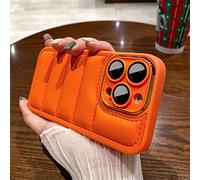 LIFEKA Coque en Duvet Respirante à Dissipation Thermique pour iPhone 14 11 12 13 Pro Max Plus Protecteur d'objectif Complet Housse en Silicone Souple, Orange, pour iPhone 14Pro Max