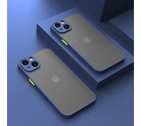 LIFEKA Coque Mate Antichoc pour iPhone 13 14 12 11 Pro Max XR XS X 7 8 Plus SE Mini Pare-Chocs en Silicone de Luxe Transparent Capa, Bleu Marine, pour iPhone 13 Mini