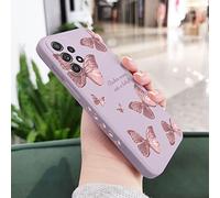 LIFEKA Coque Papillon Rouge Bleu pour Samsung A73 A53 A33 A23 A13 A03 A03S A72 A52 A52S A32 A02S A02 A12 A71 A51 A31 A22 A21S 4G 5G Coque, Violet Clair 2, pour Samsung A13 5G