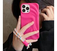 LIFEKA Étui à Cordon coloré pour iPhone 14, 13, 12 Pro Max, 11, Mat, avec Cordon de Protection, Coque Souple, Rose Rouge, pour iPhone 13 Pro