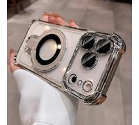 LIFEKA Étui de Chargement sans Fil pour iPhone 17 Pro Max Air 14 15 Plus 13 12 16 Pro, avec Anneau de Maintien et Finition Transparente (pour iPhone 14/Gris Titane)