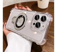 LIFEKA Étui de Chargement sans Fil pour iPhone 17 Pro Max Air 14 15 Plus 13 12 16 Pro, plaqué Transparent, avec Anneau de Maintien (pour iPhone 15/Transparent)