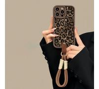 LIFEKA Étui de téléphone à imprimé léopard d'hiver pour iPhone 16, 15, 14, 13, 11, 12 Pro Max Plus, Mignon, Court, en Nylon, avec chaîne, pour iPhone 13