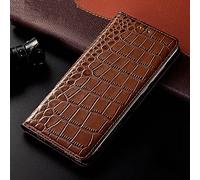 LIFEKA Étui en Cuir de Luxe imprimé Crocodile pour iPhone 14 13 12 11 Pro Max 12 13 Mini 6 6s 7 8 Plus X XR XS Max Flip Cover 5S SE Cases, Auburn, pour iPhone 12 Pro Max