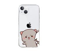 LIFEKA Funny Cat Couple Phone Case for iPhone 13 14 12 11 Pro Max Mini X XR XS Max 7 8 Plus SE Cartoon Animal Clear Paired Cover Shells,Style 5,pour iPhone 13