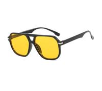 LIFEKA Lunettes de soleil carrées à double faisceau riveté pour femmes, style rétro de luxe, rectangulaires, style vintage, effet ombre (1)