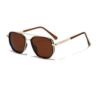 LIFEKA Lunettes de soleil polarisées carrées classiques pour hommes et femmes, style aviateur rétro, mode masculine, protection anti-éblouissement pour la conduite en extérieur, UV400 (marron).