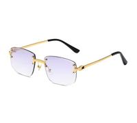 LIFEKA Lunettes de soleil rectangulaires sans monture à bords biseautés, protection UV, verres dégradés, collection printemps pour femmes et hommes (-Violet mercure)