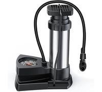 Lifelf Mini Pompe à vélo pour valves AV/DV/SV VTT E-Bike de Course, Pompe à Pied avec manomètre Extra Sensible, Pompe à air avec Adaptateur pour Ballons de Basketball