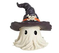 Lifelike Hour Szq664 Figurine chat d'Halloween avec chapeau de sorcière dans un pot chaudron noir 15,9 cm de haut avec yeux en verre - Figurine de chat occulte félin (B, 5,8 cm)