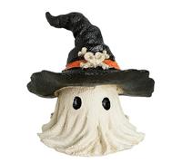 Lifelike Hour Szq664 Figurine chat d'Halloween avec chapeau de sorcière dans un pot chaudron noir 15,9 cm de haut avec yeux en verre - Figurine de chat occulte félin (A, 5,8 cm)