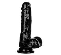 Lifelike Lover Luxe réaliste 20,1 cm Ventouse Gode - Crystal Jelly Gode - L Noir