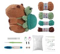 Lifemaison Kit complet de crochet pour débutants - Joli motif Capybara pour adultes et enfants, comprend un tutoriel vidéo, des instructions, un fil doux - Cadeau d'anniversaire