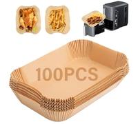 Lifemaison Lot de 100 doublures de friteuse à air comprimé pour Ninja Foodi AF300UK Dual Zone, papier sulfurisé jetable résistant à l'huile et à l'eau, doublures de friteuse à air comprimé
