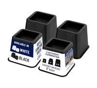 LifeMaster Lot de 4 rehausseurs de lit de 7,6 cm - Rehausseurs de Meubles Robustes pour canapé - Idéal pour Le Rangement sous Le lit (Noir) - Soutien Total de 599,7 kg