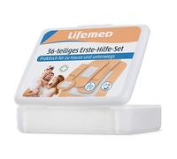 Lifemed - Lot de 36 premiers soins couleur chair 5 tailles - dans une boîte en plastique pratique et réutilisable - Lot de 3 (3 x 1 pièce)