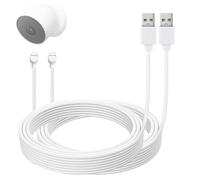LIFEMOI 2pack de mises à niveau, 24,9 pieds / 7,6 m câble de charge USB, câble de charge épais à quatre cœurs, compatible avec la caméra Google nest Cam (Battery Edition), câble de charge prolongé