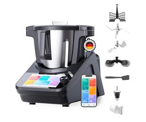 Lifenaxx Master Chef Robot de Cuisine Intelligent LX-050 - Bol inox 3 L, Wi-Fi & App, Écran tactile 7″, 15 programmes automatiques - Sous-Vide, Vapeur, Pétrissage, Pesée, Fermentation