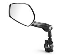 Lifenaxx Miroir de Vélo LX-031 - Miroir pour Vélo à Installer à Gauche pour E-Bike, VTT, Vélo de Ville Miroir de rétroviseur en Verre résistant aux Rayures - Grand Champ de Vision 12x7cm