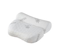Lifenaxx Oreiller de Cou en Chanvre LX-053 - Oreiller Ergonomique en Mousse à mémoire de Forme avec Housse Lavable - Soutien Cervical Naturel, Respirant et Durable pour Un Sommeil réparateur