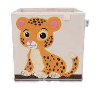 LIFENEY 833074 Boîte de rangement tigre, Coffre à jouet, Feutre, Polyester, Coloré, 33 x 33 x 33 cm
