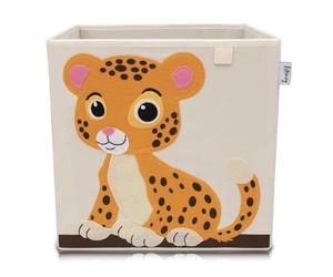 LIFENEY 833074 Boîte de rangement tigre, Coffre à jouet, Feutre, Polyester, Coloré, 33 x 33 x 33 cm