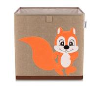 Lifeney 833100 Boîte de rangement écureuil, Coffre à jouet, compatible avec l'étagère IKEA KALLAX, Feutre, Polyester, Effet lin, Coloré, 33 x 33 x 33 cm