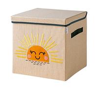 LIFENEY Boîte de rangement avec couvercle et soleil I Boîte à jouets avec motif adaptée aux étagères cubiques I Boîte de rangement pour la chambre d'enfant I Panier de rangement enfants