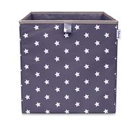 LIFENEY Boîte de rangement avec motif étoilé anthracite - Boîte à jouets avec étoiles - Convient pour étagères cubiques - Boîte de rangement pour chambre d'enfant - Panier de rangement comme