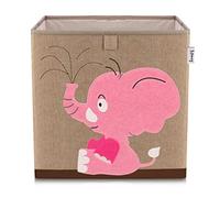 LIFENEY Boîte de rangement éléphant rose 33 x 33 cm