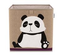 LIFENEY 833088 Boîte de rangement panda, Coffre à jouet, Feutre, Polyester, Effet lin, Coloré, Brun, 33 x 33 x 33 cm