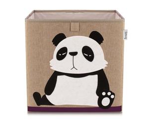 LIFENEY Boîte de rangement panda 33 x 33 cm | Optimise le rangement dans un cube Kallax, Format 33 x 33 x 33 cm, Polyester léger, Motif panda enfant, Fond renforcé
