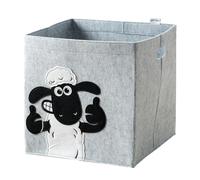 LIFENEY meets Shaun le mouton Boîte de rangement pour enfants - Boîte en feutre avec le mouton culte pour ranger les jouets - 33 x 33 x 33 cm adaptée aux étagères en cube classiques