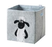 LIFENEY meets Shaun le Mouton Boîte de rangement pour enfants - Boîte en feutre avec le mouton emblématique pour ranger les jouets - 30 x 30 x 30 cm adaptée aux étagères cubes classiques