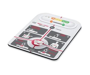 LifePad by Beurer, aide à la réanimation, guide les mesures de réanimation, indique la fréquence optimale des compressions et la pression de compression, aide au positionnement correct