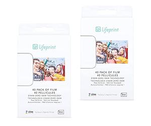 Lifeprint Zink Lot de 80 Feuilles de Papier Photo pour Impression instantanée Compatible avec Les imprimantes Lifeprint 3 x 4 AMZLP3X4P80EU Blanc