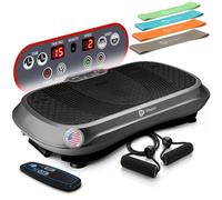 Lifepro Machine d'exercice À Plaque Vibrante Plateforme De Fitness Vibrante avec Bandes en Boucle Équipement D'entraînement Domicile pour La Perte De Poids Et La Tonification Télécommande Gris