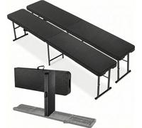 LIFERUN 2 pcs Bancs Pliables 183 cm,Banc de bière Pliant Camping avec poignée de Transport,Banc Pliable Camping Structure en Acier et Plateau en Plastique HDPE,pour Jardin Fête Barbecue Pique-Nique