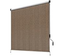 LIFERUN Auvent vertical 180*240 cm,Store Vertical,Toile d'ombrage HDPE pour pergola de terrasse,Auvent de balcon,Tube en aluminium avec commande à manivelle sans fil,pour balcon,Terrasse,Jardin, 1 PCS