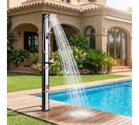LIFERUN Douche Solaire 60L, Douche de Jardin Solaire, avec Pommeau de Douche, Douchette, Robinet et Housse de Protection, Eau Chaude jusqu'à 60 °C, sans Raccordement Électrique, pour Piscine Plage